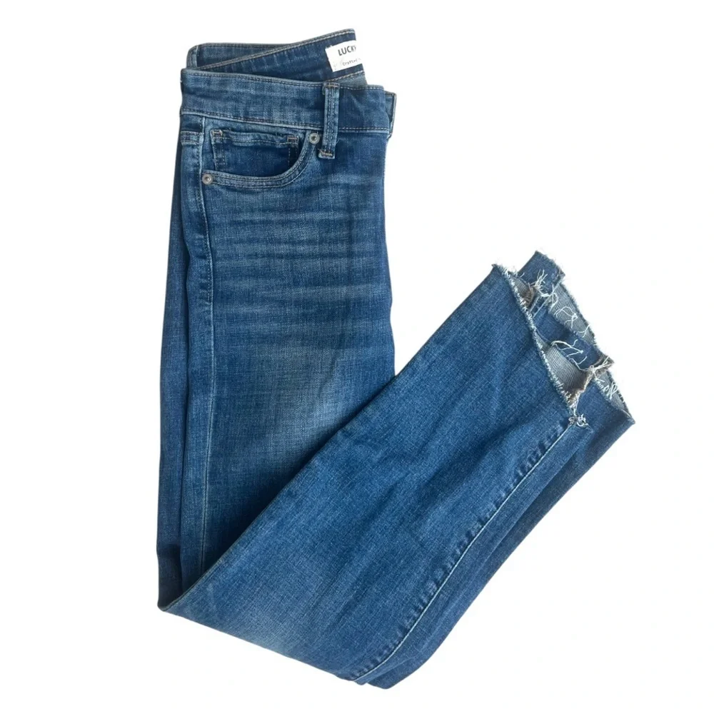 Lucky ReMade Ava Skinny Raw Hem Blue Jeans